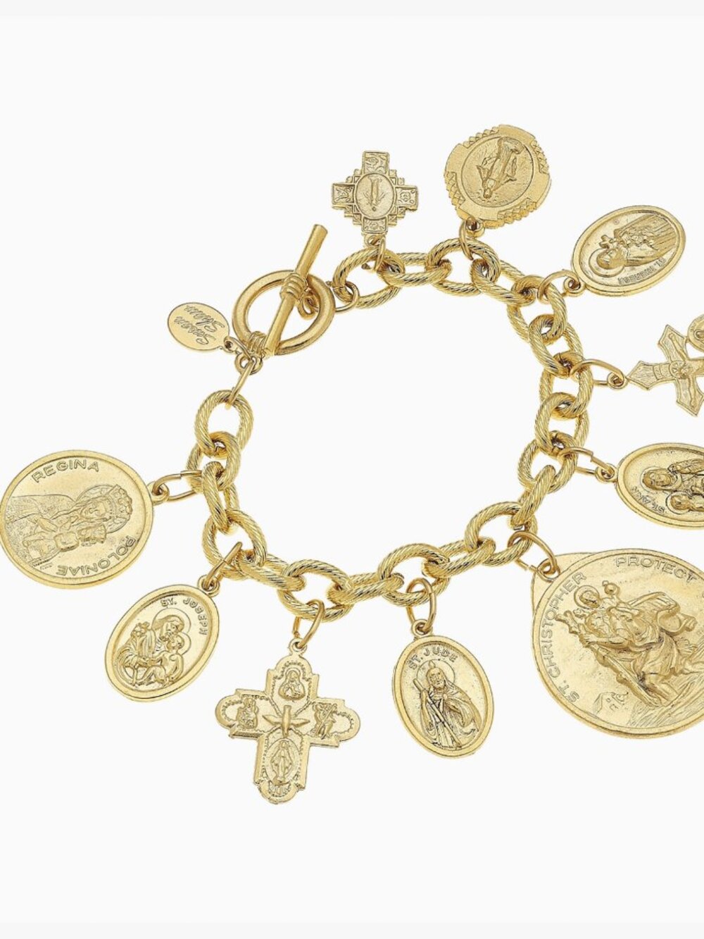 Heavenly! Susan Shaw Gold Saints Charm Bracelet